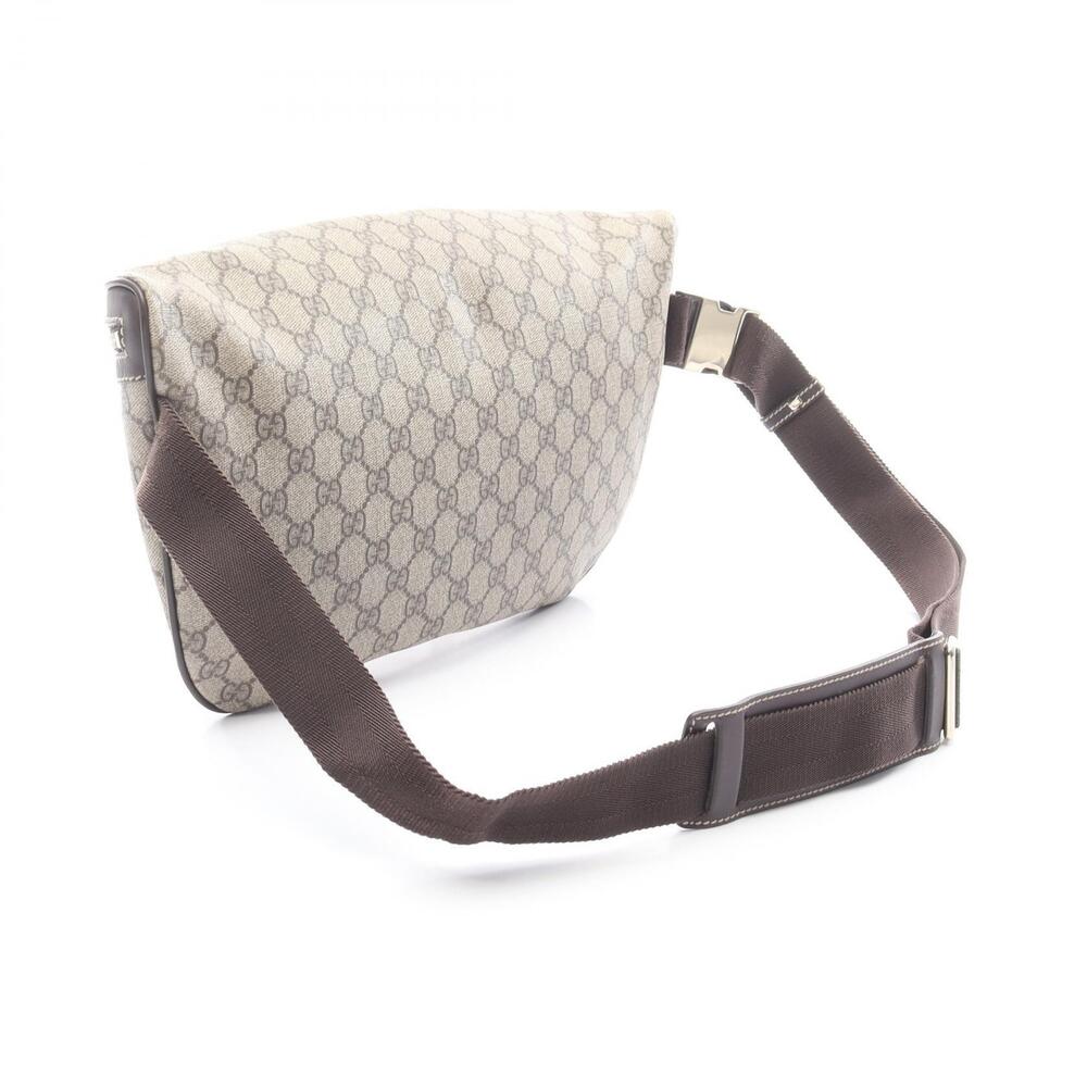 Gucci GG Supreme Waist Bag Body Bum Crossbody Belt Canvas Leather Beige Brown - Picture 2 of 9